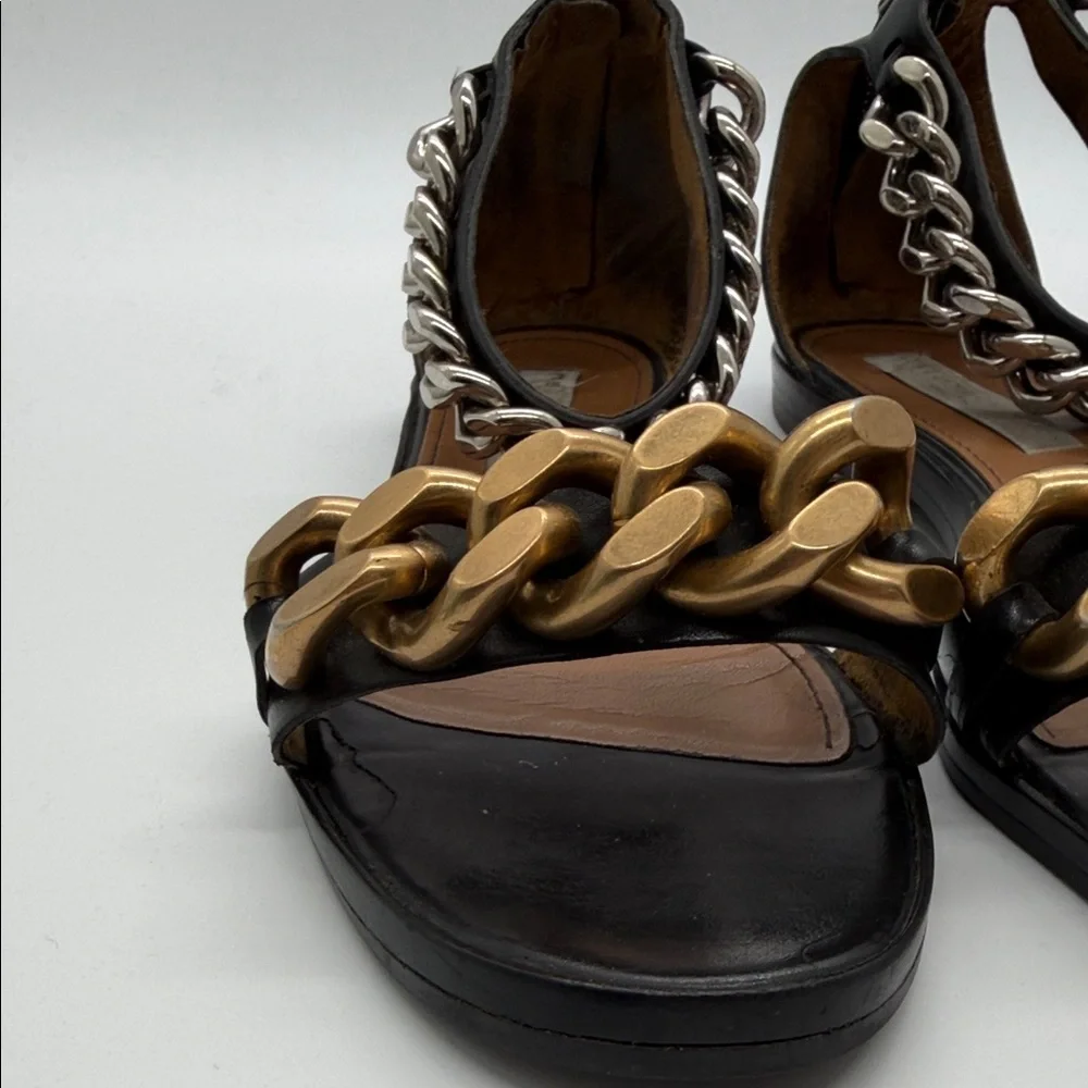 Stella McCartney Black Sandals with Gold and Silver Chain Detail - Picture 3 of 8